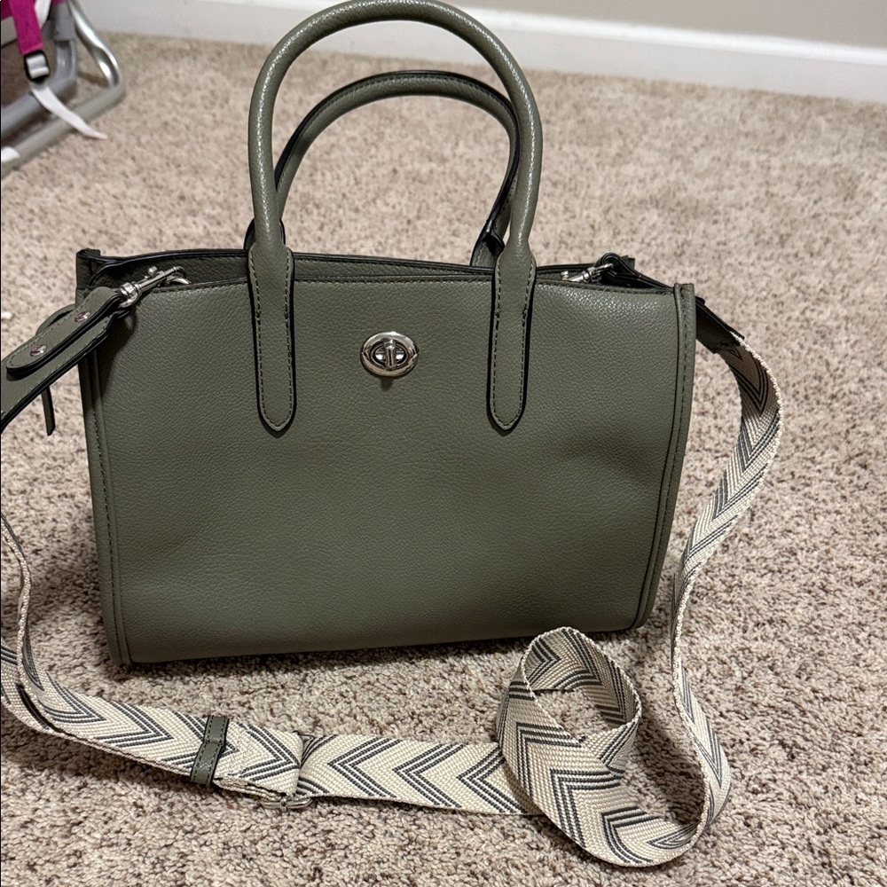 Rae Dunn Gray and Cream Shoulder Bag